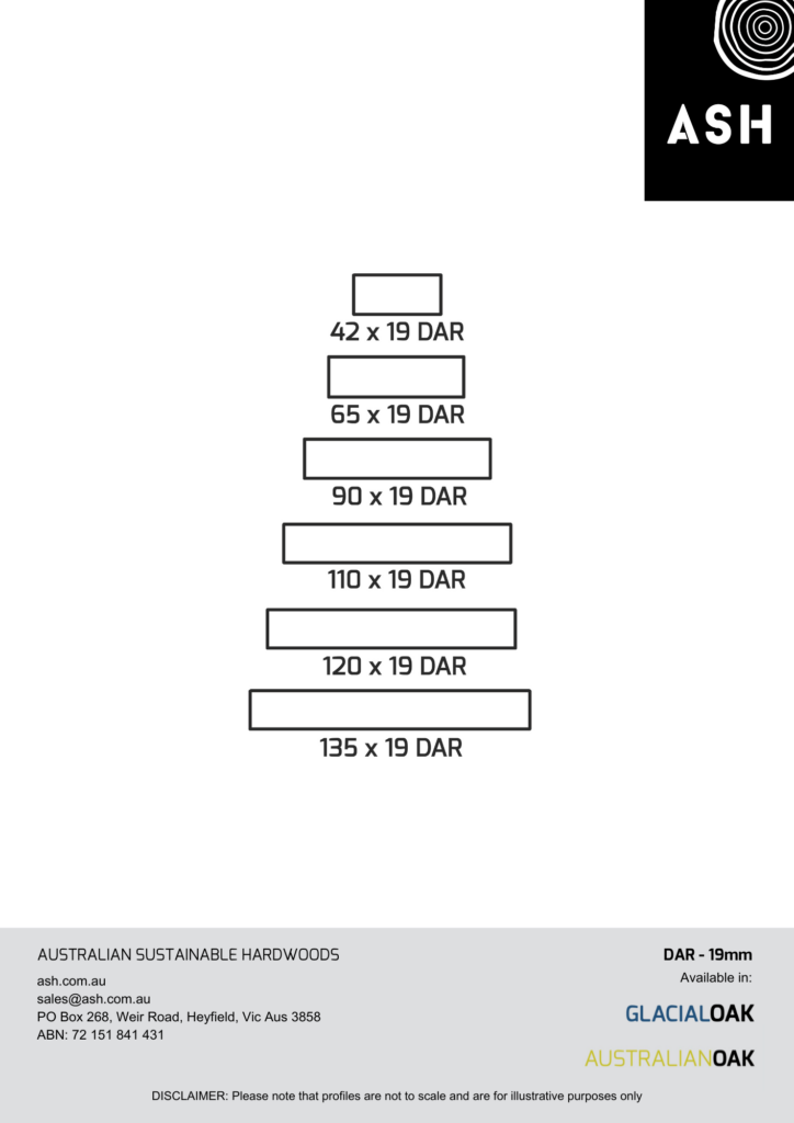 DAR 19mm profiles available from Australian Sustainable Hardwoods (ASH) in Australian Oak timber