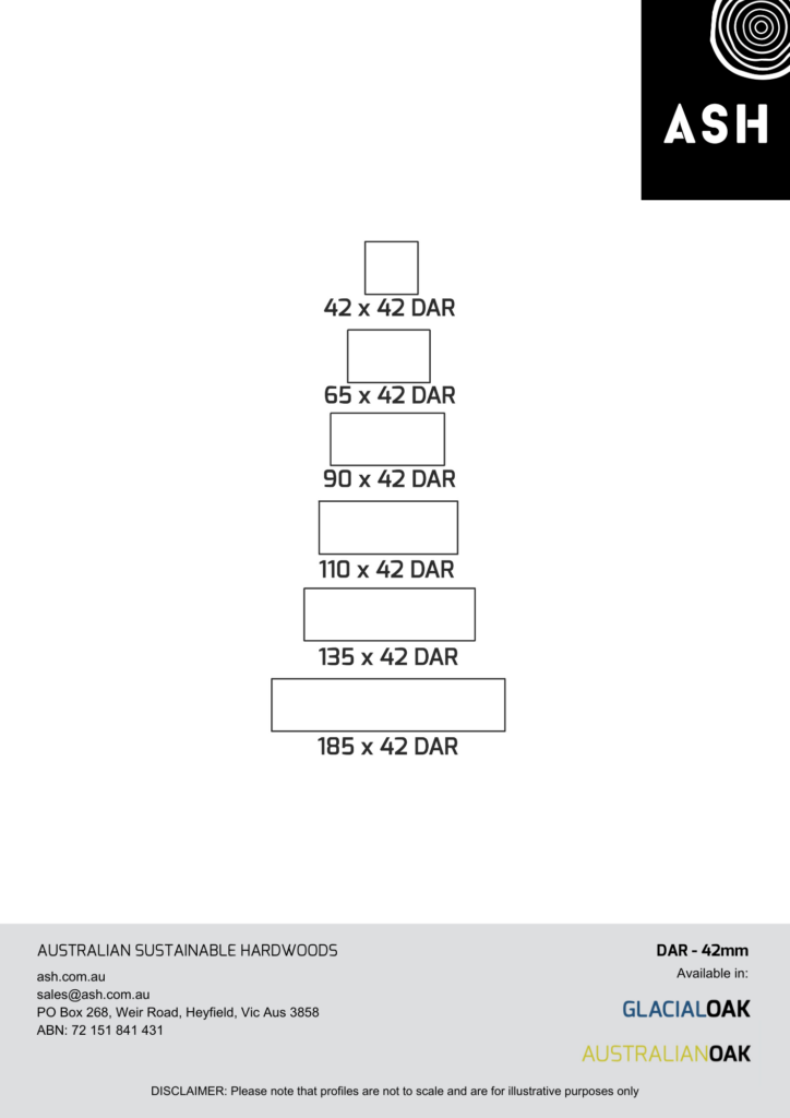 DAR 42mm profiles available from Australian Sustainable Hardwoods (ASH) in Australian Oak timber