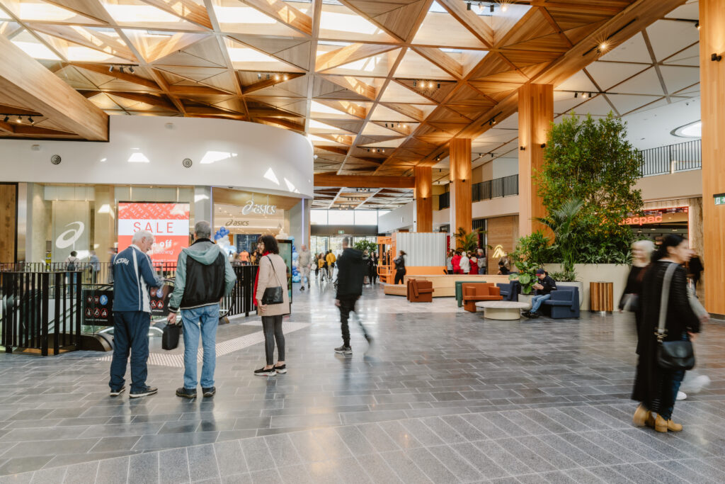 ASH's MASSLAM featured in Westfield Knox redevelopment Impressive MASSLAM (mass timber) skylight and columns in the recently refurbished Westfield Knox in Victoria