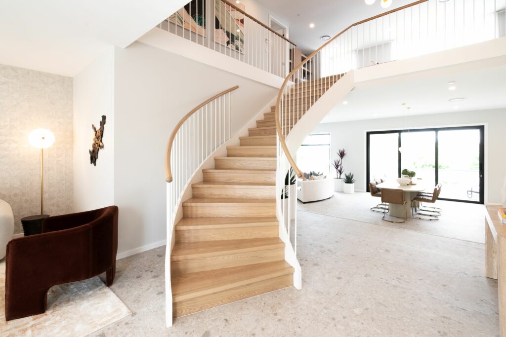 Glacial Oak staircase by Genneral Staircase