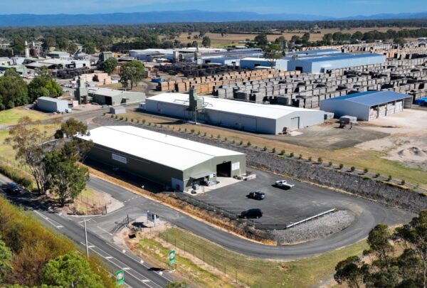 Ariel perspective of Australian Sustainable Hardwoods (ASH) Retail Centre in Heyfield, Victoria. Selling timber direct from the mill.