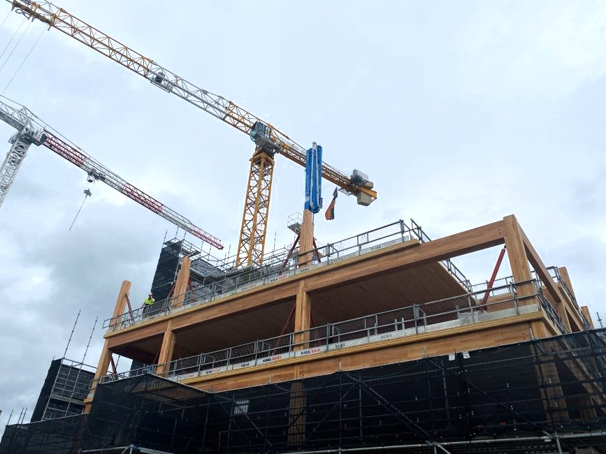 23 National Circuit in Canberra is the Australian capital's first mass timber office building. Featuring MASSLAM from ASH.