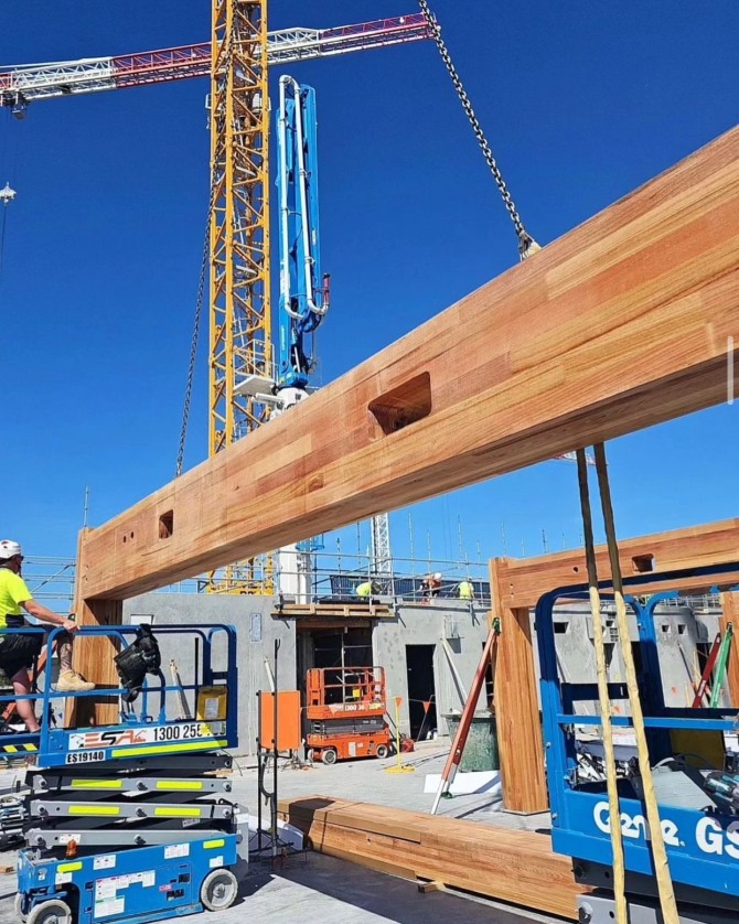 23 National Circuit in Canberra is the Australian capital's first mass timber office building. Featuring MASSLAM from ASH.