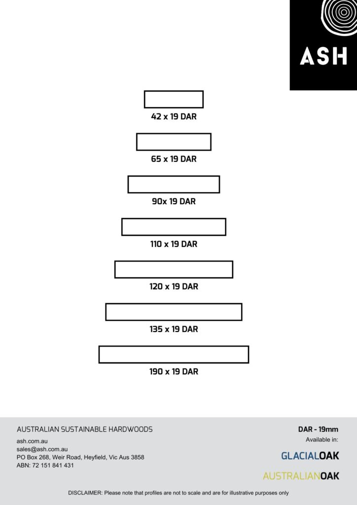 DAR 19mm profiles available from Australian Sustainable Hardwoods (ASH) in Australian Oak timber