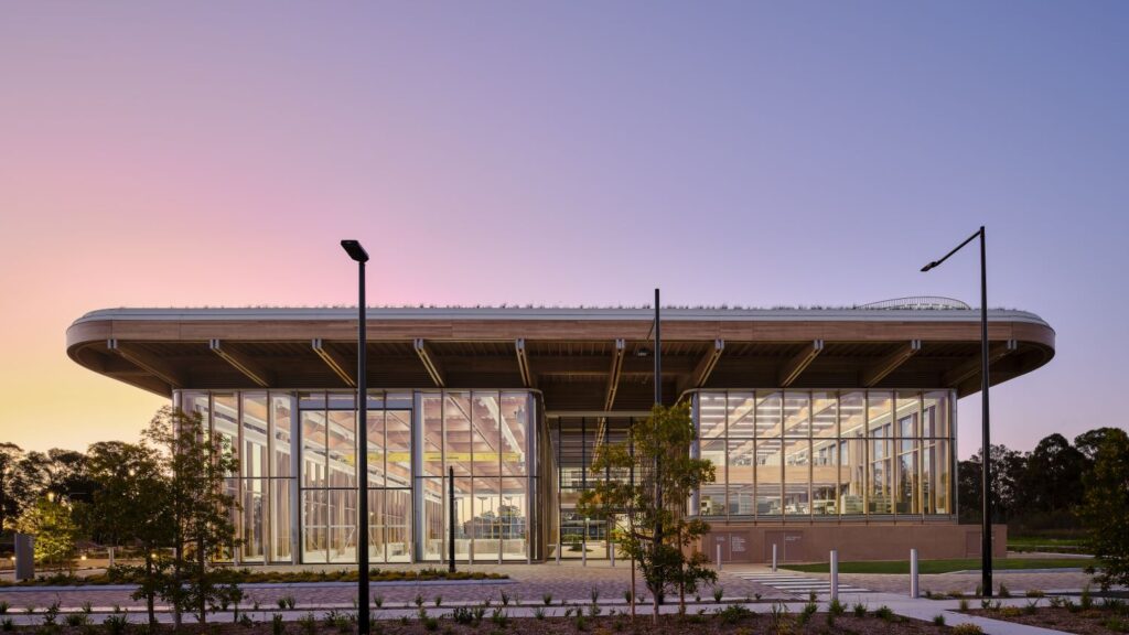 Advanced Manufacturing Readiness Facility First Building in Bradfield, NSW incorporates ASH's glulam mass timber solution, MASSLAM. Photo: Mark Skye