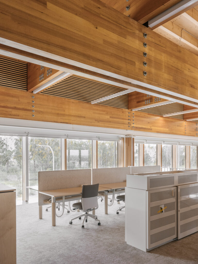 Advanced Manufacturing Readiness Facility First Building in Bradfield, NSW incorporates ASH's glulam mass timber solution, MASSLAM. Photo: Vinchy Wu