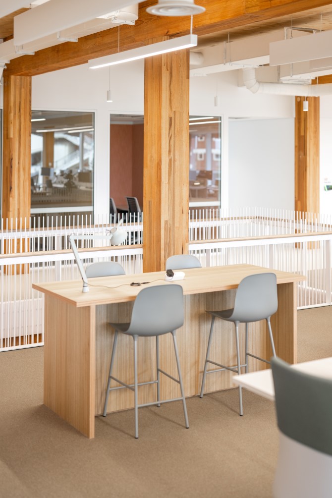 Melbourne Racing Club's new administration building at Caulfield Racecourse made possible with mass engineered timber (MASSLAM) from Australian Sustainable Hardwoods (ASH). Image: Kane Jarrod