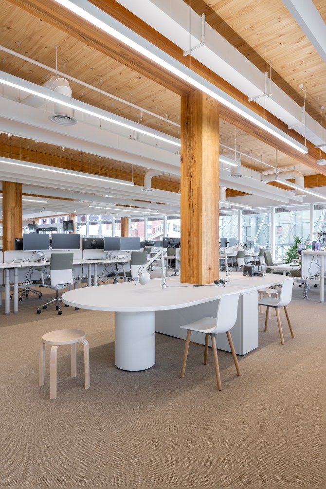 Melbourne Racing Club's new administration building at Caulfield Racecourse made possible with mass engineered timber (MASSLAM) from Australian Sustainable Hardwoods (ASH). Image: Kane Jarrod