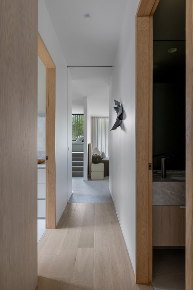 Timber doorframes made from ASH's Glacial Oak hardwood in Denman Avenue. By Nala Design and Orbis Constructions.