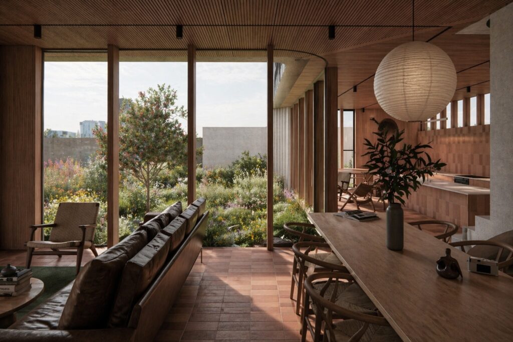 Example of CASE wall and ceiling cassettes in residential setting. Image: Gilbert-Studio