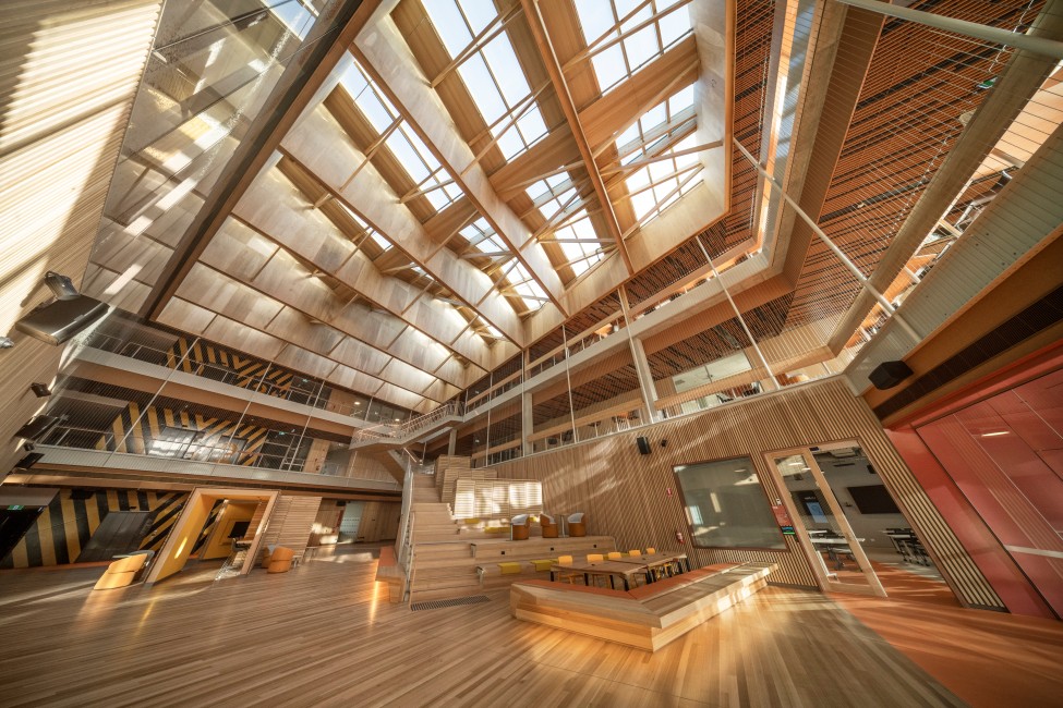 UTAS The Shed featuring Plantation Oak MASSLAM (mass timber from ASH).