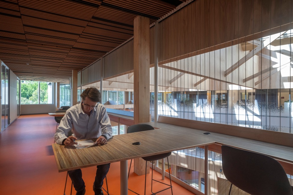 UTAS The Shed featuring Plantation Oak MASSLAM (mass timber from ASH).