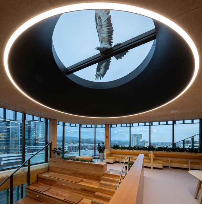Canberra Institute of Technology (CIT) Woden campus featuring Australian Oak mass engineered timber (MASSLAM)