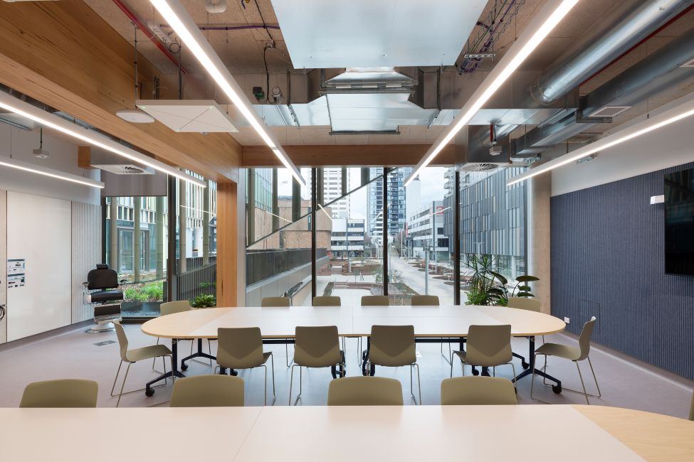 Canberra Institute of Technology (CIT) Woden campus featuring Australian Oak mass engineered timber (MASSLAM)