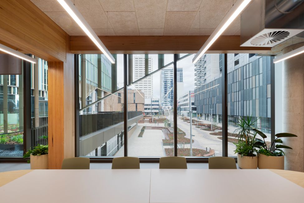 Canberra Institute of Technology (CIT) Woden campus featuring Australian Oak mass engineered timber (MASSLAM)