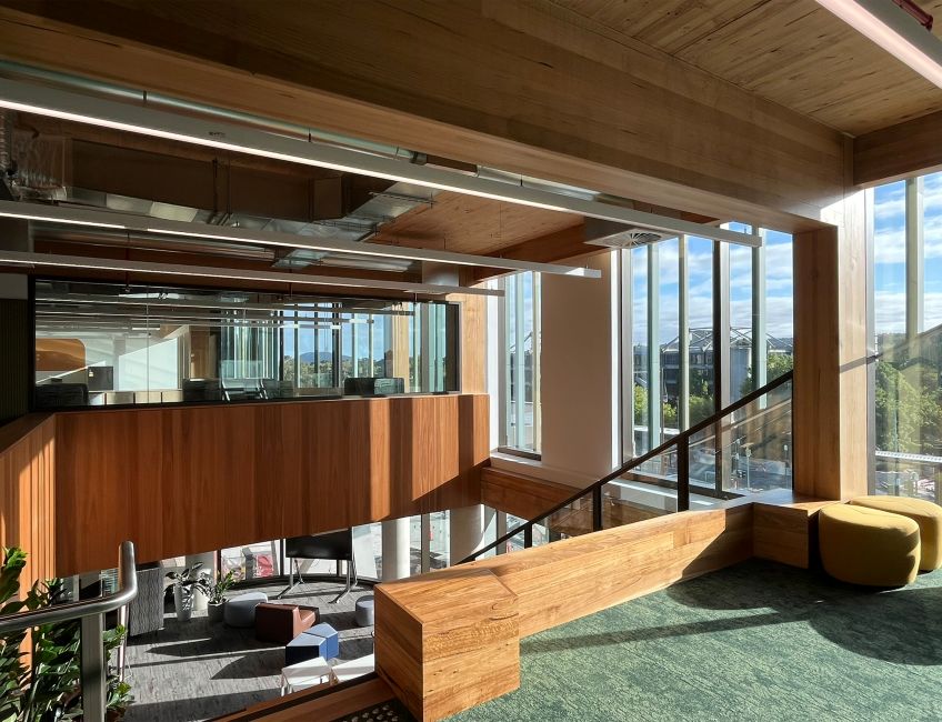 Canberra Institute of Technology (CIT) Woden campus featuring Australian Oak mass engineered timber (MASSLAM)
