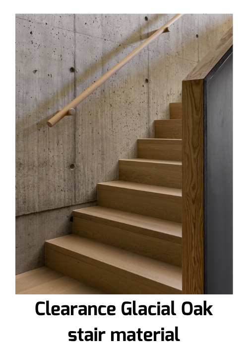 Buy clearance Glacial Oak staircase materials.