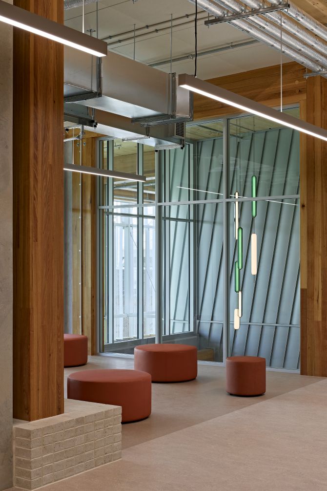 Tonsley Technical College - Factory of the Future is SA's first glulam and CLT building. Featuring ASH's MASSLAM columns and beams throughout.