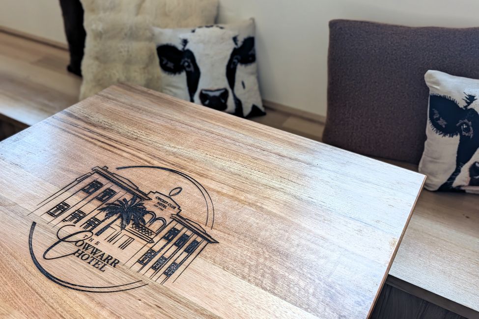 The Cowwarr Hotel in regional Victoria, has new owners and a fresh new renovation. Featuring ASH Australian Oak and IronAsh hardwood including lining, cladding, custom mouldings, DAR and sawn, picnic tables, handrails, table and bench tops.